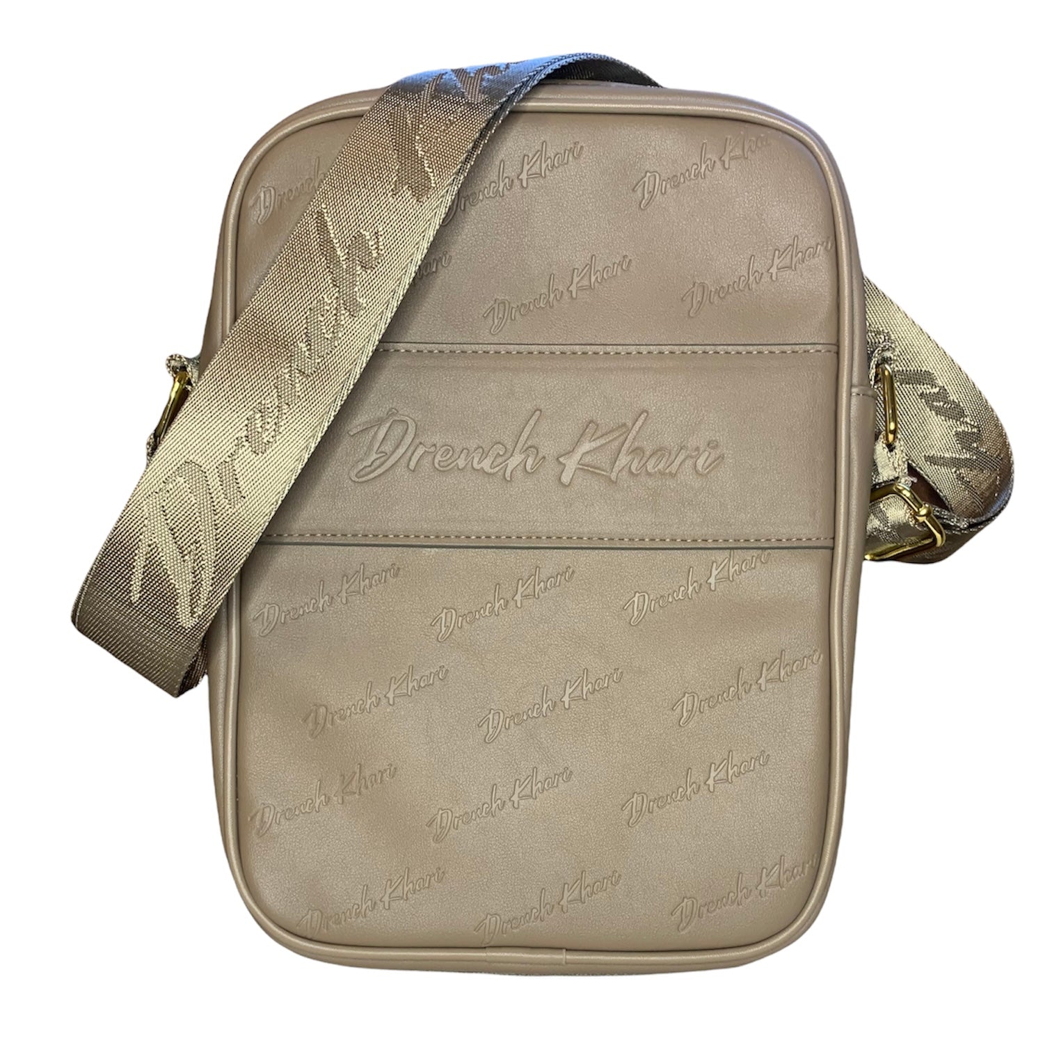 Moyen Taupe Leather Messenger Bag