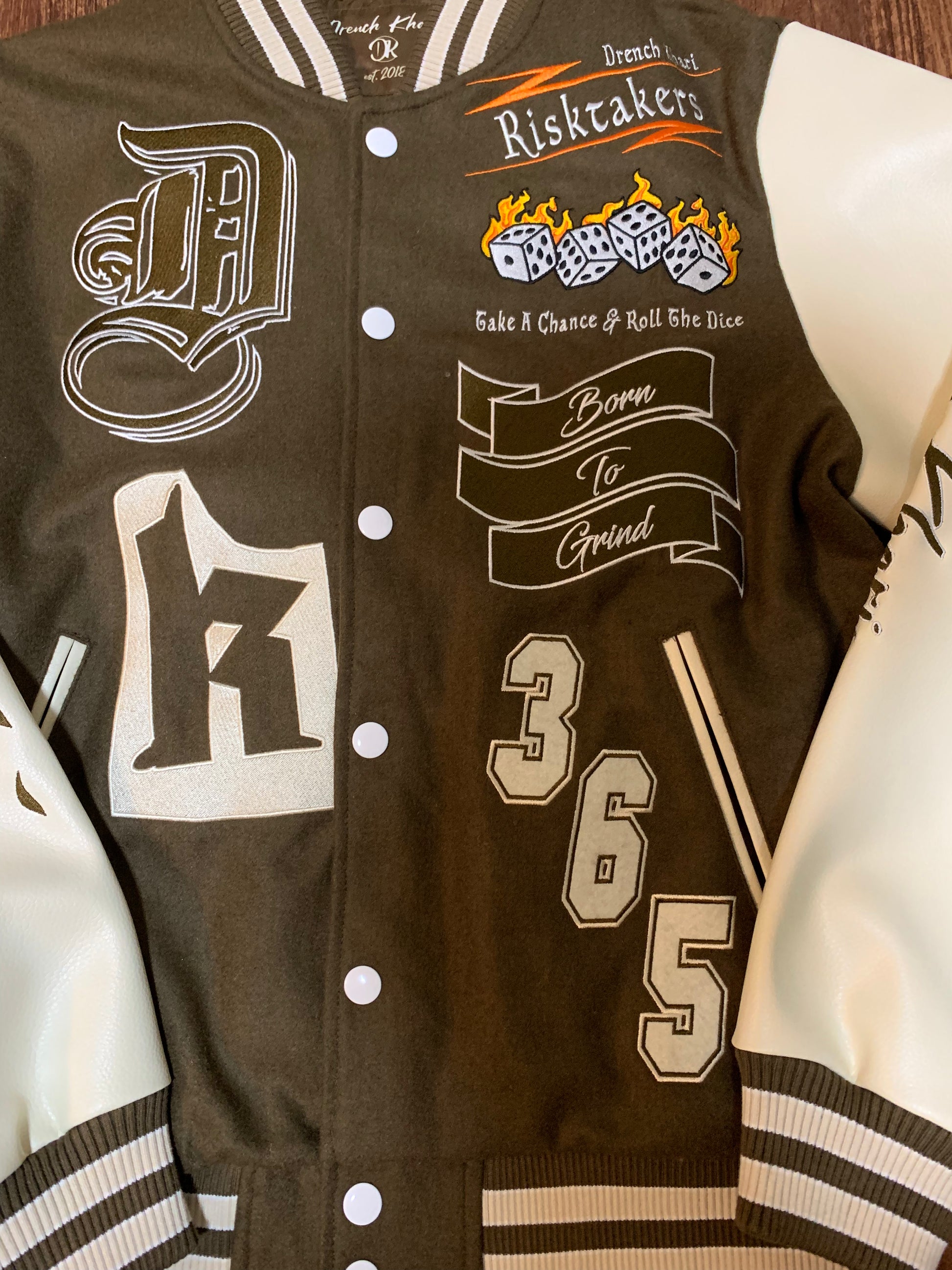 Risk Taker Letterman Jacket 2.0 (Brown) – Drench Khari